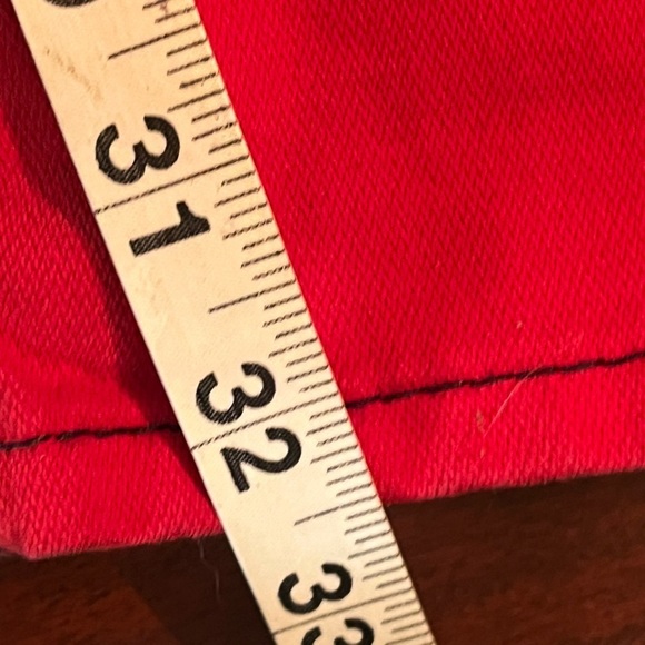True Religion Red Mens Motto Denim Jeans Sz 32 Red Straight Leg - Picture 10 of 13